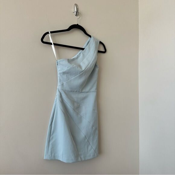 Nwt-Michael Costello X Revolve Ava Dress In Ice Blue - Picture 4 of 12